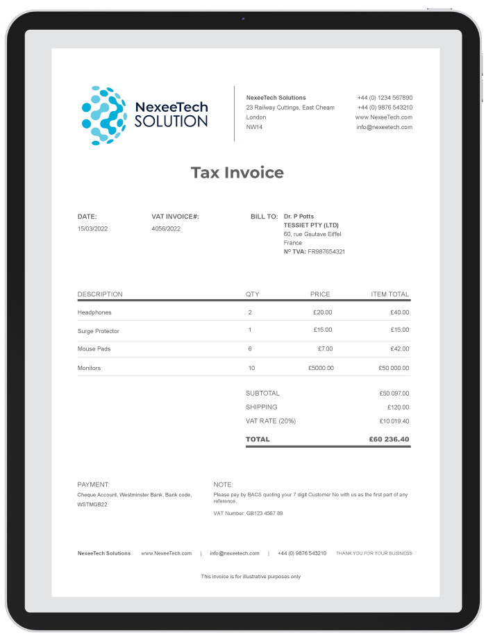 Invoice, Invoice Checklist
